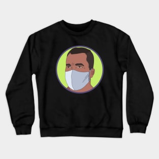 A Man Wearing a Mask Crewneck Sweatshirt